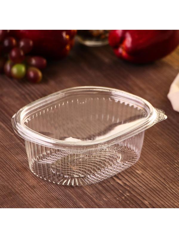 Контейнер одноразовый с неразъёмной крышкой ИПР-500 «АВС», 500 мл, 15,9×13×5,5 см, цвет прозрачный