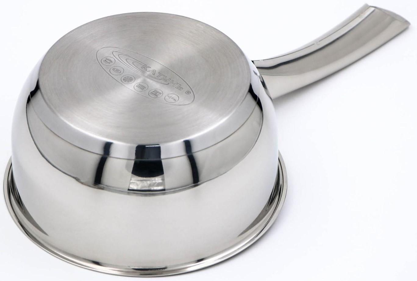 Ковш «Антея», 1,5 л, d=16 см, капсульное дно, стеклянная крышка, металлическая ручка