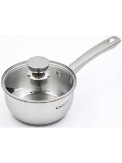 Ковш «Антея», 1,5 л, d=16 см, капсульное дно, стеклянная крышка, металлическая ручка