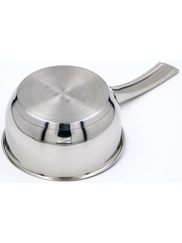 Ковш «Антея», 1,5 л, d=16 см, капсульное дно, стеклянная крышка, металлическая ручка