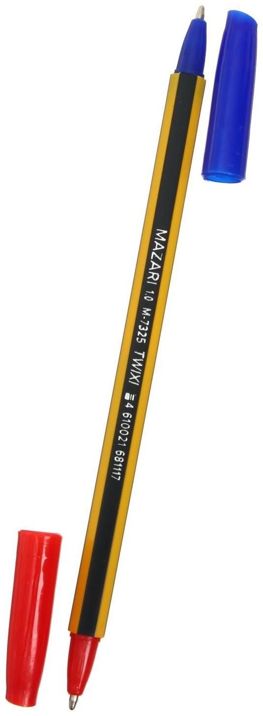 Ручка шариковая двусторонняя Mazari Twixi, 1.0 мм, синяя + красная