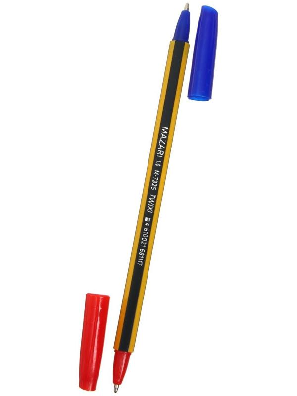 Ручка шариковая двусторонняя Mazari Twixi, 1.0 мм, синяя + красная