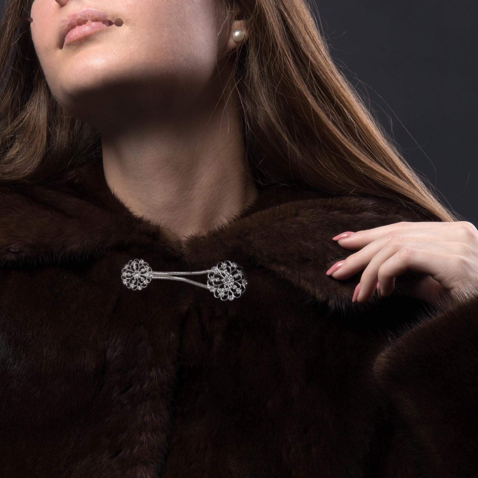 Декоративная застёжка «Круг» 9,5 × 3 см, цвет серебряный