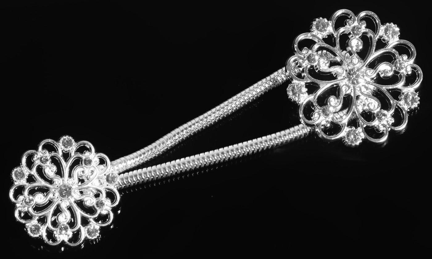 Декоративная застёжка «Круг» 9,5 × 3 см, цвет серебряный