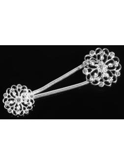 Декоративная застёжка «Круг» 9,5 × 3 см, цвет серебряный