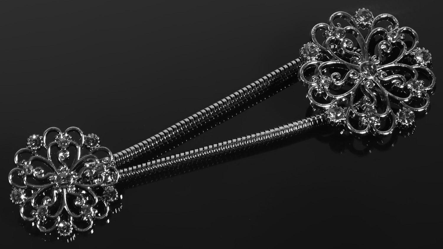 Декоративная застёжка «Круг», 9,5 × 3 см, цвет чёрный