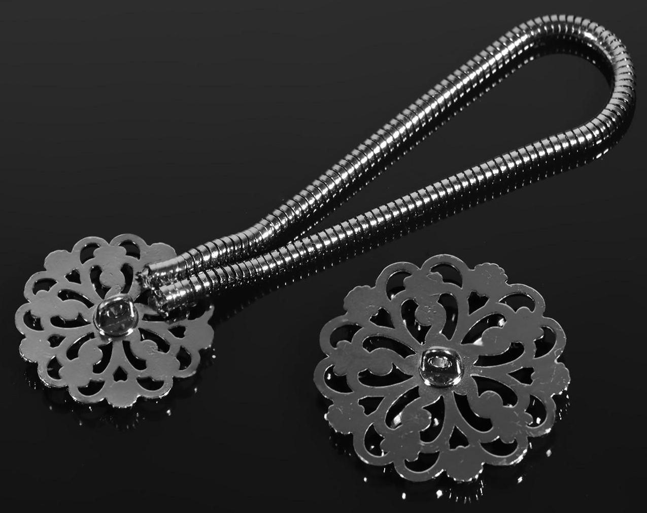 Декоративная застёжка «Круг», 9,5 × 3 см, цвет чёрный