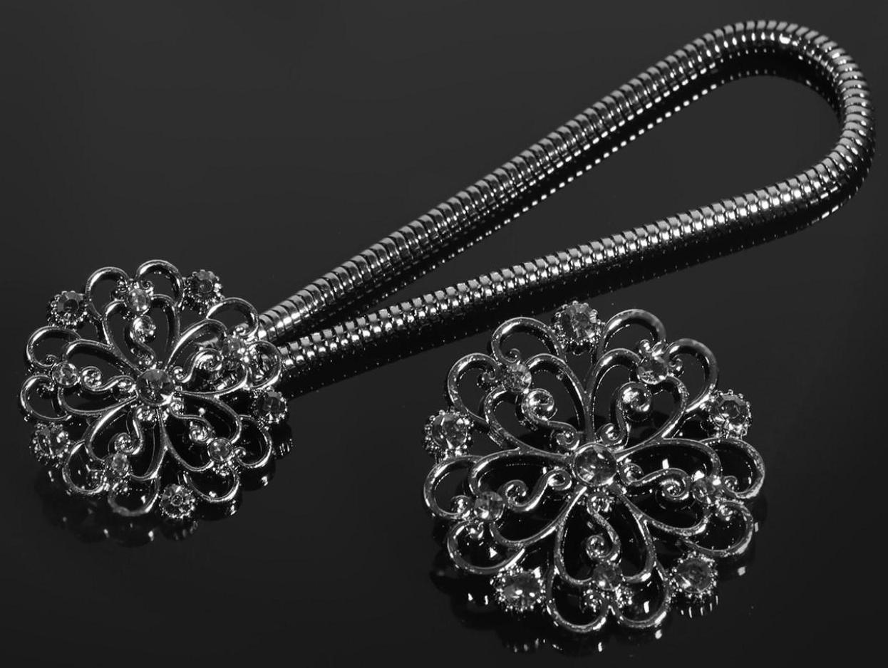 Декоративная застёжка «Круг», 9,5 × 3 см, цвет чёрный