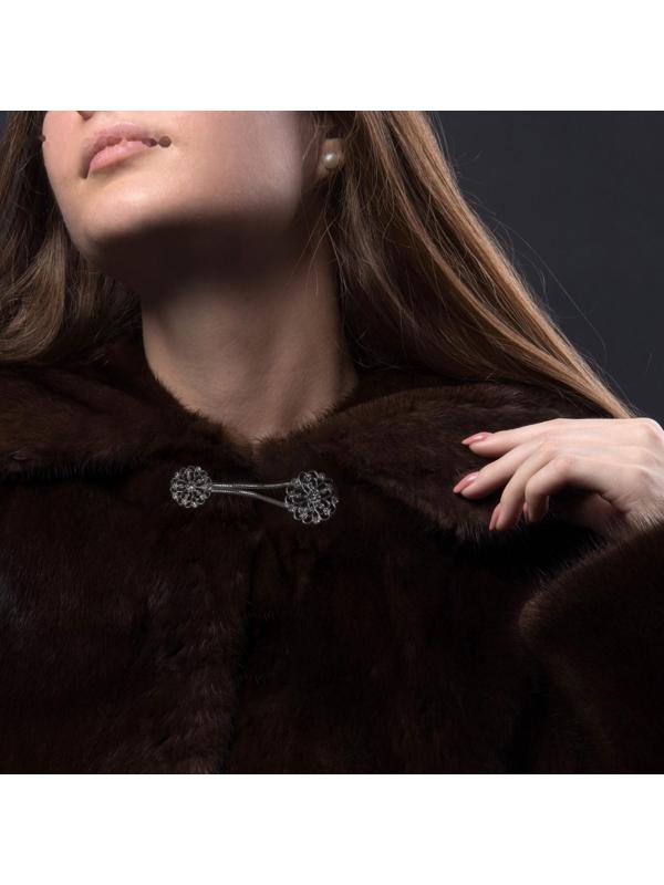 Декоративная застёжка «Круг», 9,5 × 3 см, цвет чёрный