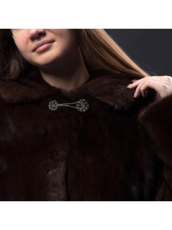 Декоративная застёжка «Круг», 9,5 × 3 см, цвет чёрный