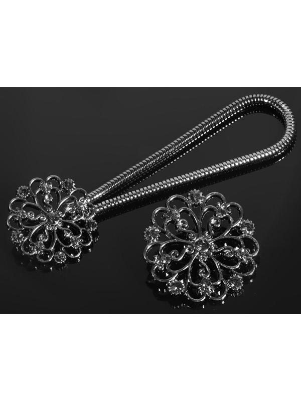 Декоративная застёжка «Круг», 9,5 × 3 см, цвет чёрный