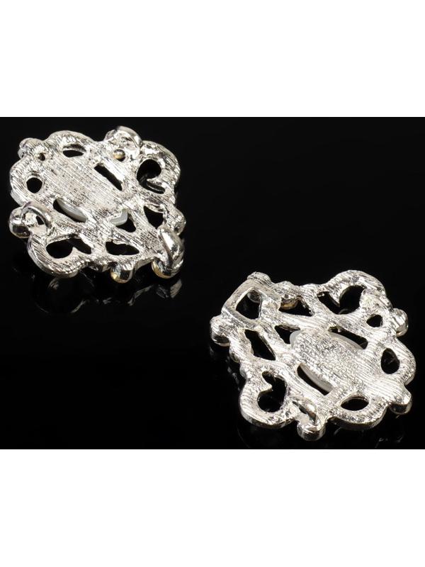 Декоративная застёжка «Узор», 6,5 × 3,5 см, цвет белый