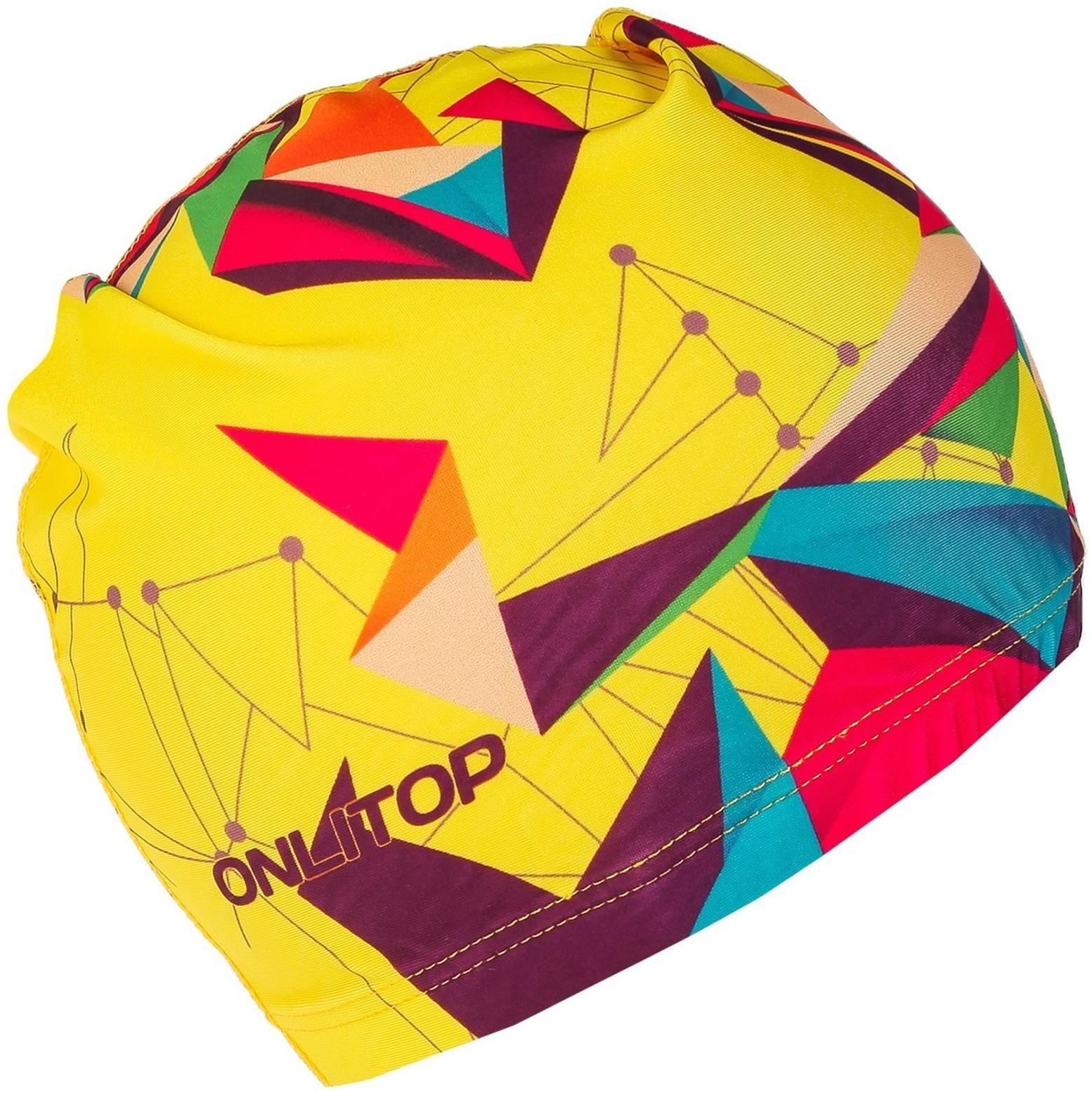 Шапочка для плавания взрослая OL-022, тканевая, обхват 54-60 см