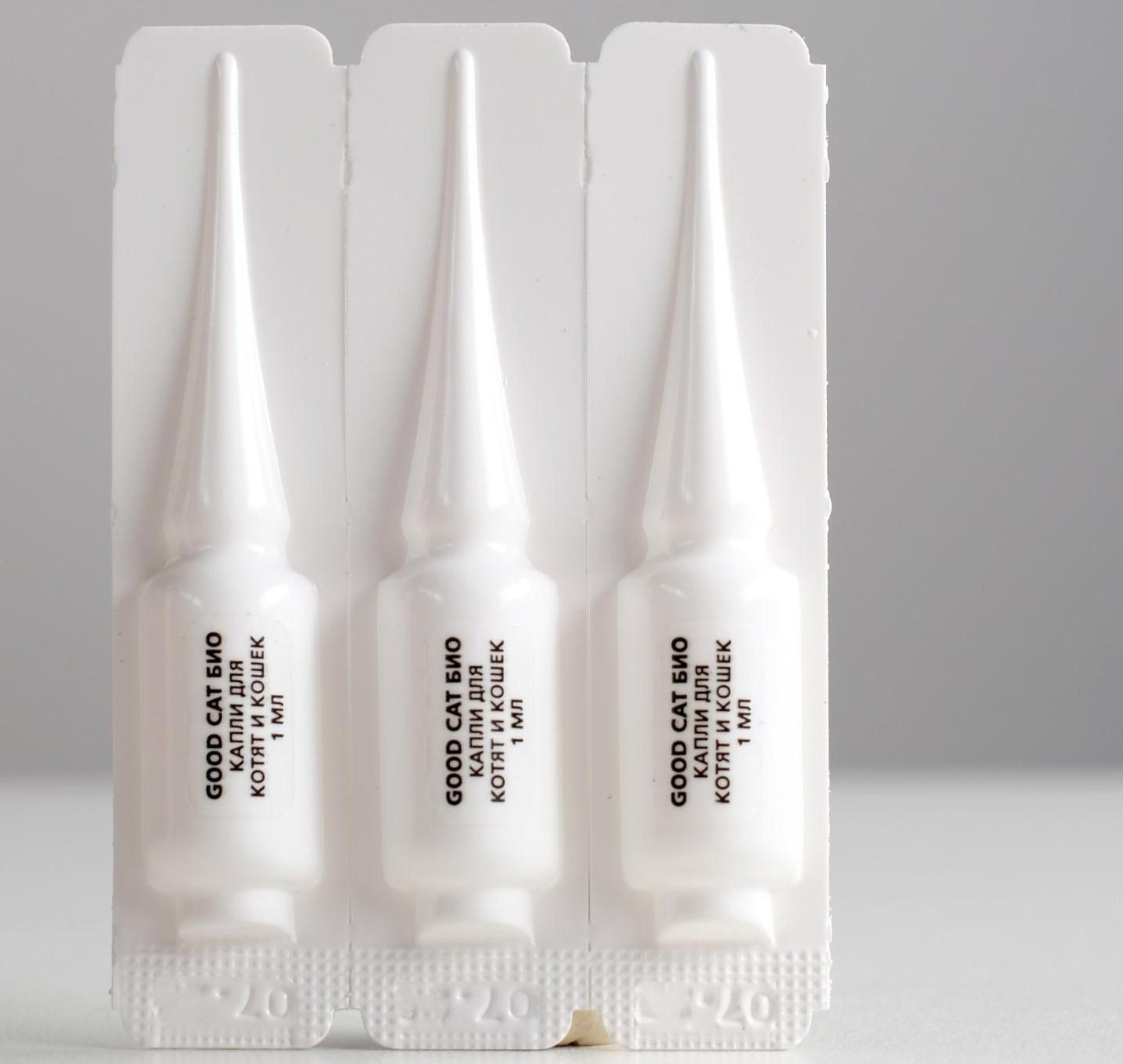 БИОкапли GOOD CAT для котят и кошек от блох и клещей, 3 х 1мл