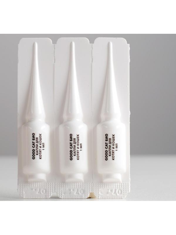 БИОкапли GOOD CAT для котят и кошек от блох и клещей, 3 х 1мл