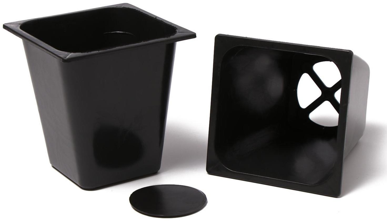 Набор для рассады: стаканы по 1 л (10 шт.), поддон 61 × 23 см, чёрный