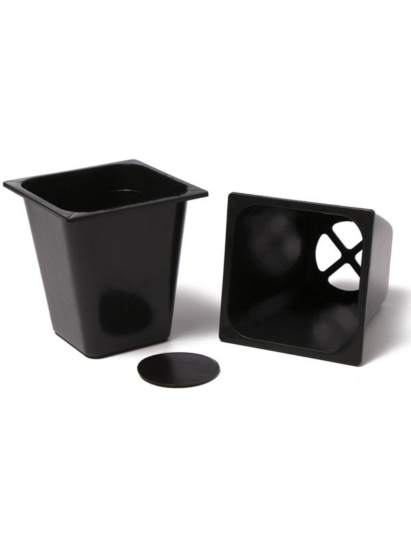 Набор для рассады: стаканы по 1 л (10 шт.), поддон 61 × 23 см, чёрный