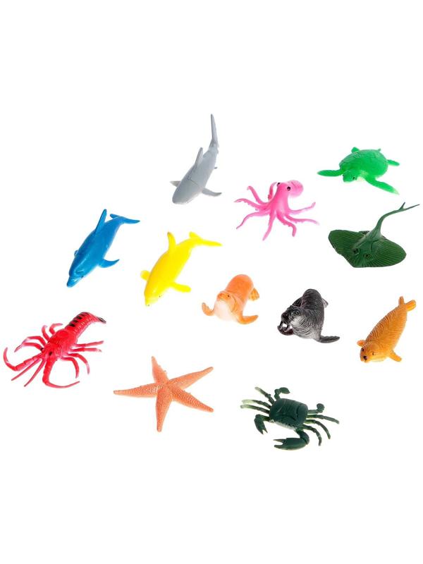 Набор фигурок животных для детей с обучающими карточками «Подводный мир», карточки, по методике Монтессори