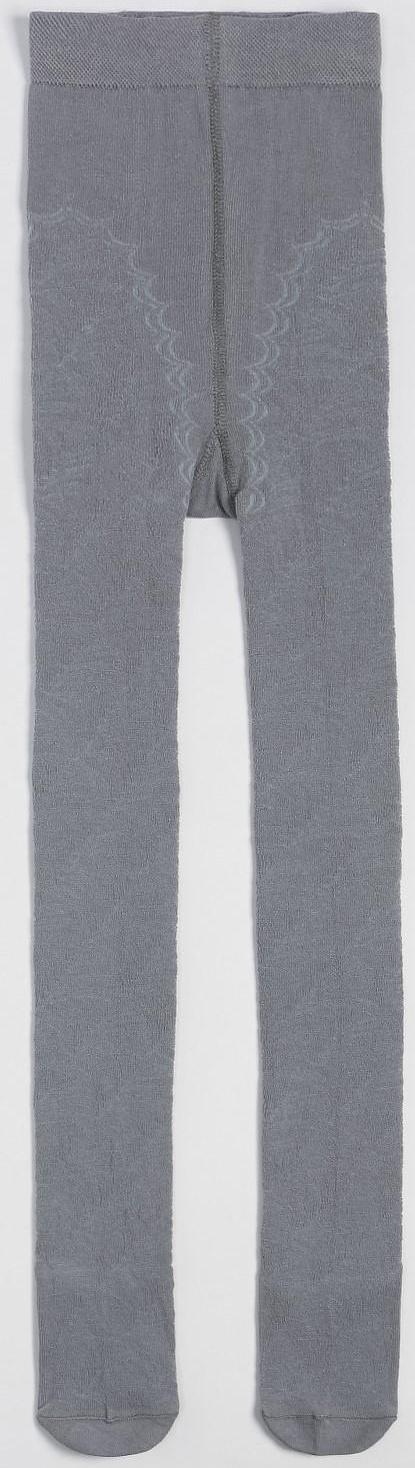 Колготки для девочки ажурные, цвет серый орнамент микс, рост 134-140 см