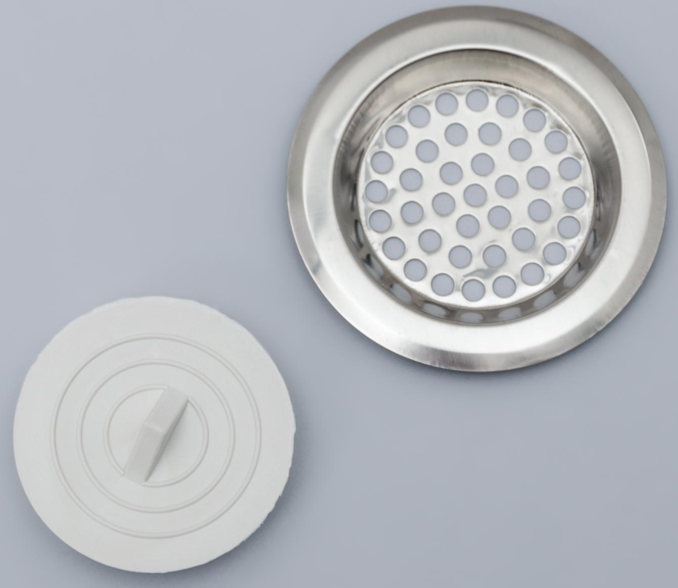 Набор фильтров для раковины с пробкой, 2 шт: d=5,5 см, d=7,5 см