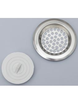 Набор фильтров для раковины с пробкой, 2 шт: d=5,5 см, d=7,5 см