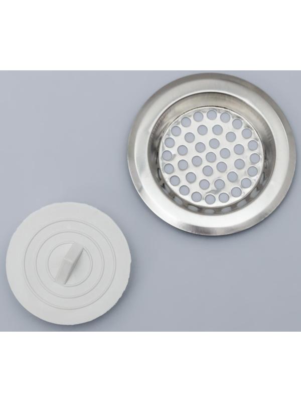 Набор фильтров для раковины с пробкой, 2 шт: d=5,5 см, d=7,5 см