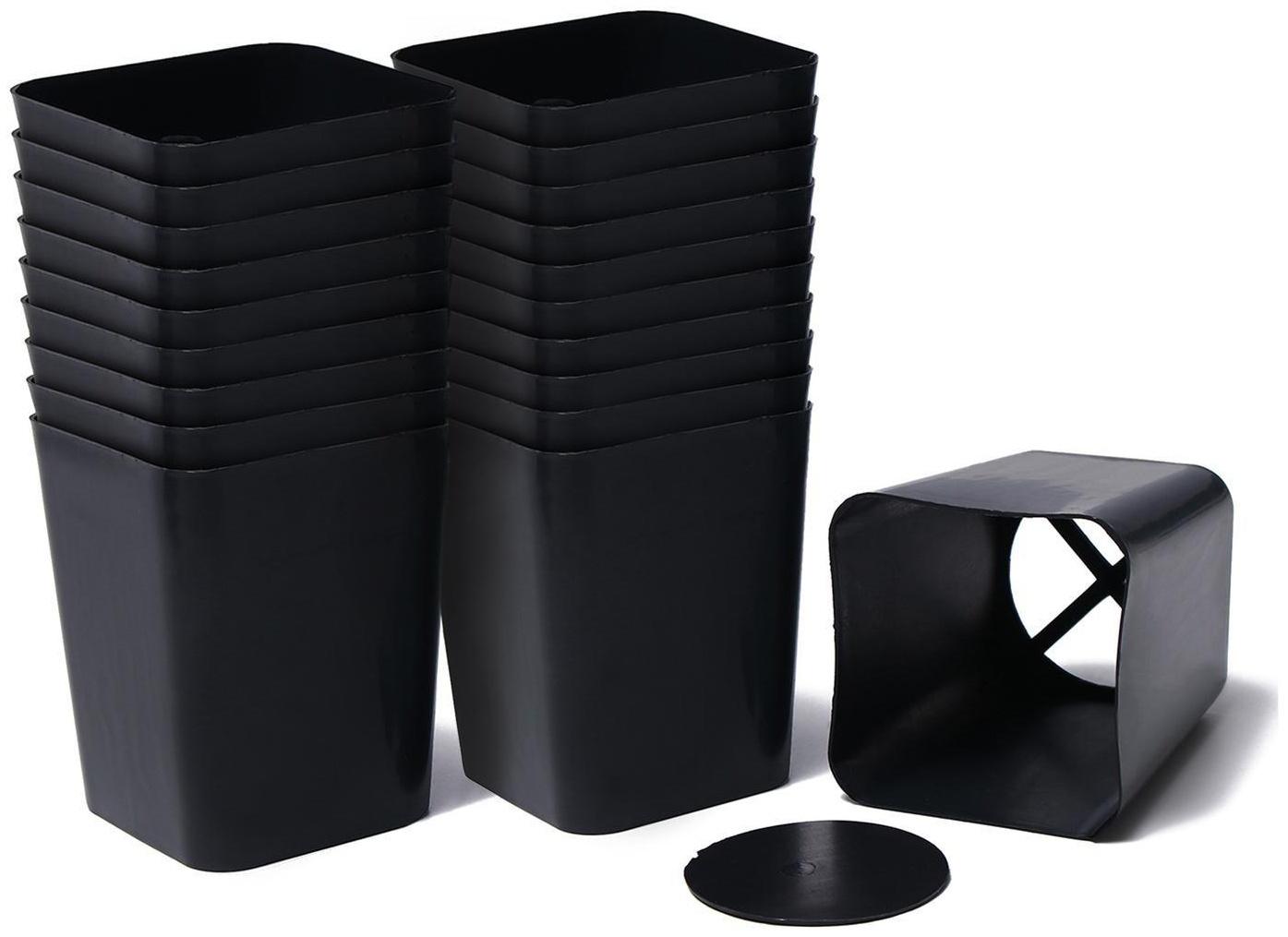 Горшок для рассады, 700 мл, d = 9 см, h = 11 см, чёрный, Greengo