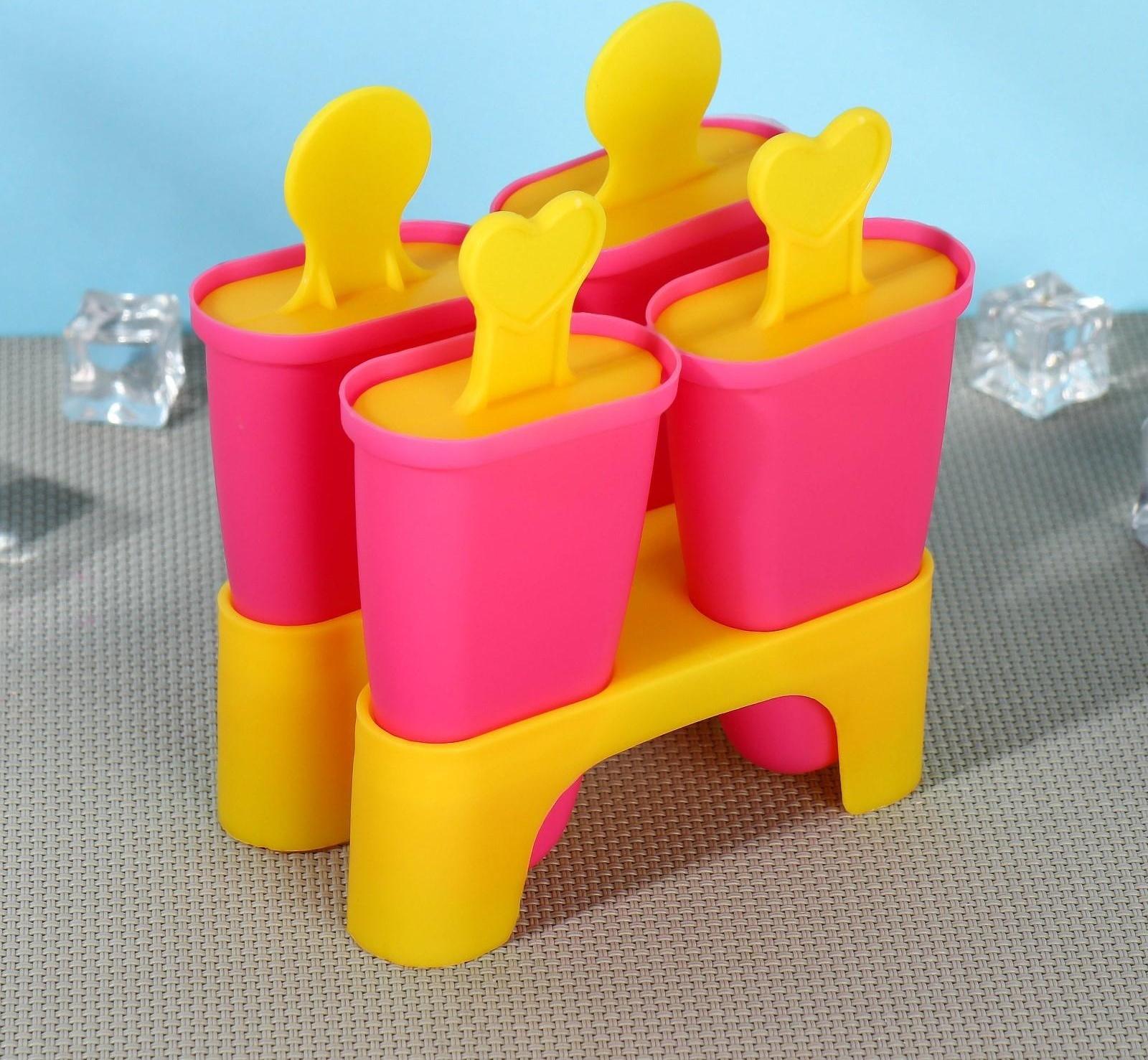 Форма для мороженого «Кьют», 10×6×13 см, 4 ячейки, цвет микс