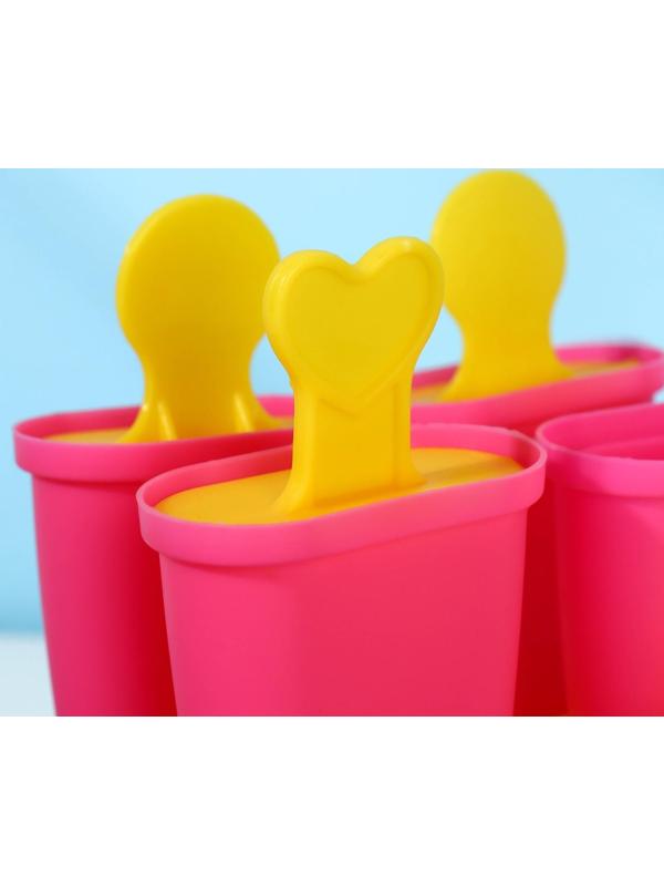 Форма для мороженого «Кьют», 10×6×13 см, 4 ячейки, цвет микс