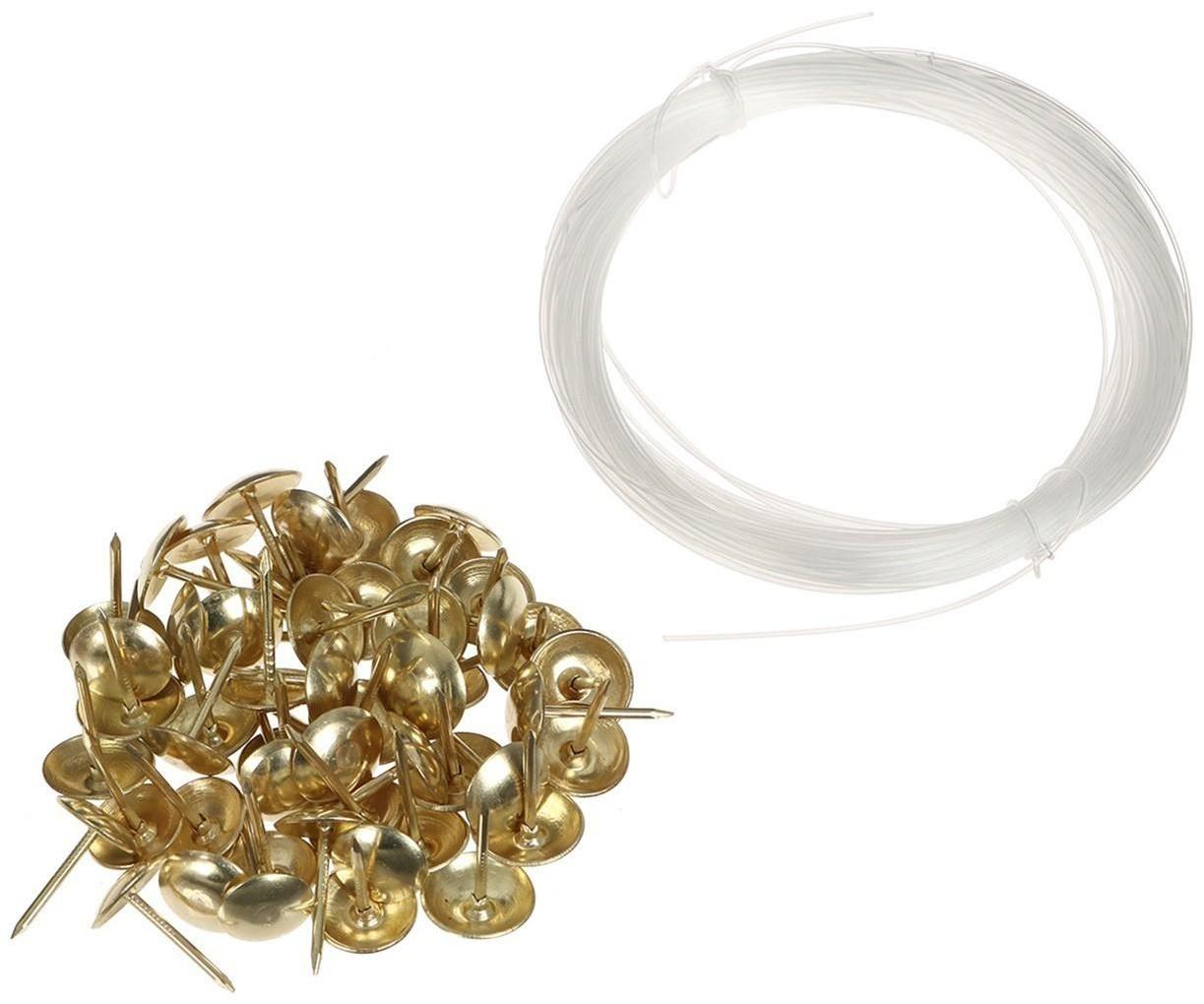 Комплект для обивки дверей 110 × 205 см: иск.кожа, поролон 5 мм, гвозди, струна, рыжий, «Рулон»