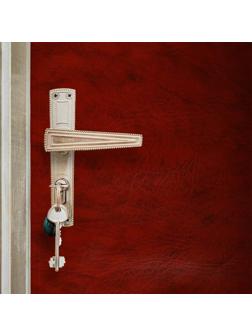 Комплект для обивки дверей 110 × 205 см: иск.кожа, поролон 5 мм, гвозди, струна, рыжий, «Рулон»