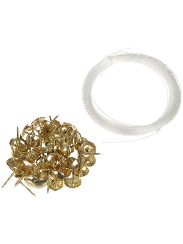 Комплект для обивки дверей 110 × 205 см: иск.кожа, поролон 5 мм, гвозди, струна, рыжий, «Рулон»