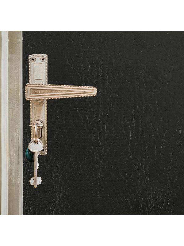 Комплект для обивки дверей 110 × 205 см: иск.кожа, поролон 3 мм, гвозди, чёрный, «Эконом»