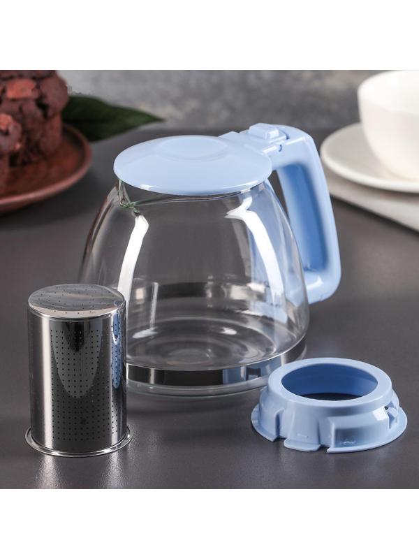 Чайник стеклянный заварочный «Душевность», 1 л, с металлическим ситом, цвет МИКС