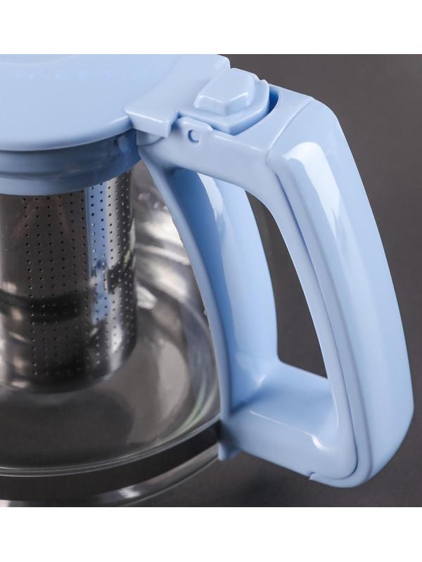 Чайник стеклянный заварочный «Душевность», 1 л, с металлическим ситом, цвет МИКС