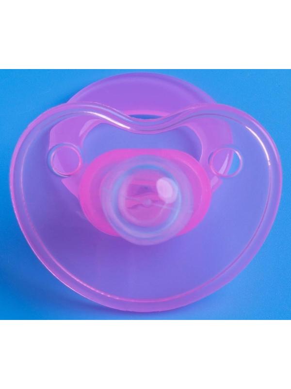 Пустышка классическая, силикон, от 0 - 3 мес., с колпачком, цвет розовый