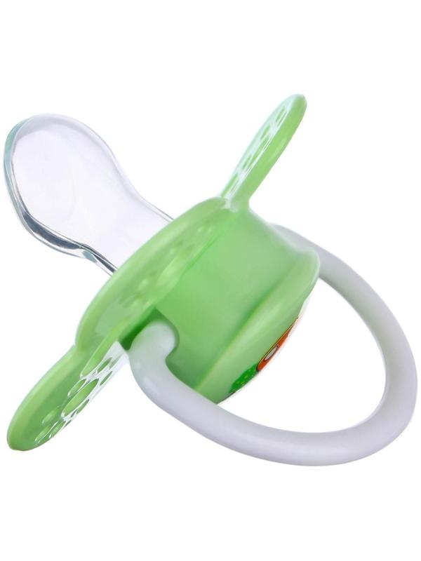 Соска - пустышка ортодонтическая, силикон, «Грибочек», с колпачком, +0мес., цвет зеленый