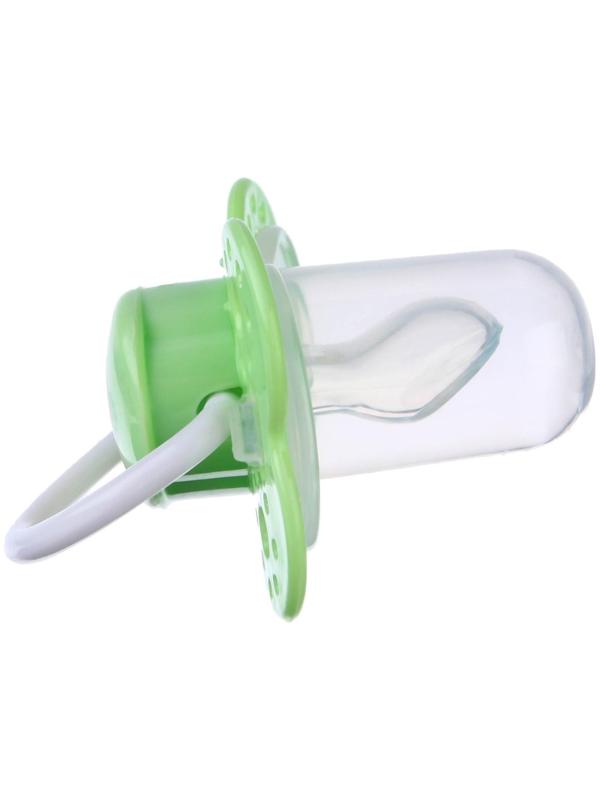 Соска - пустышка ортодонтическая, силикон, «Грибочек», с колпачком, +0мес., цвет зеленый