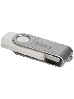 Флешка Mirex SWIVEL WHITE, 4 Гб, USB2.0, чт до 25 Мб/с, зап до 15 Мб/с, белая