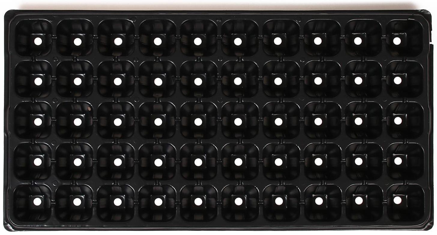 Кассета для рассады, 50 ячеек по 70 мл, чёрная, Greengo