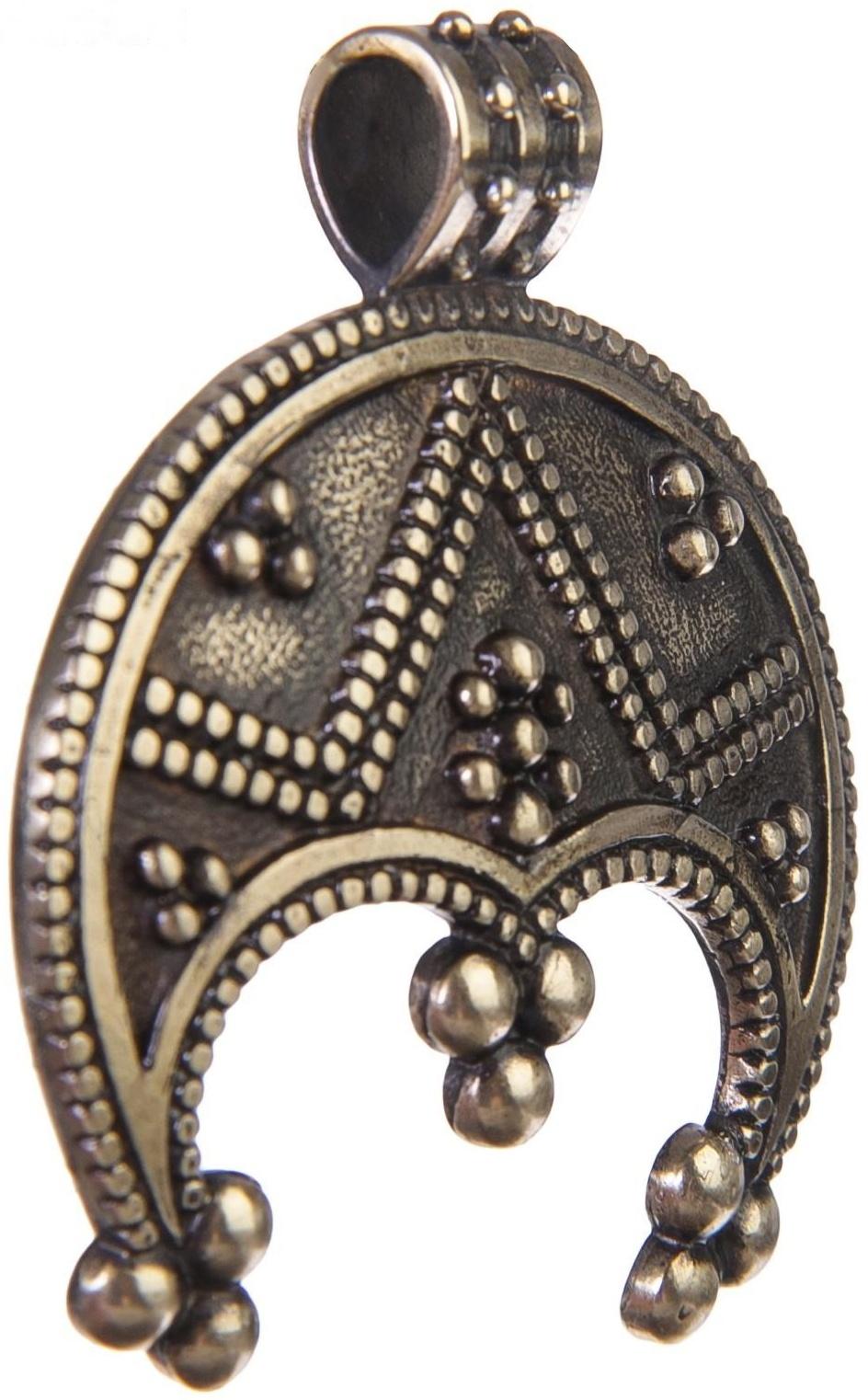 Подвеска - оберег «Лунница. Равновесие», латунь, высота 44, ширина 38