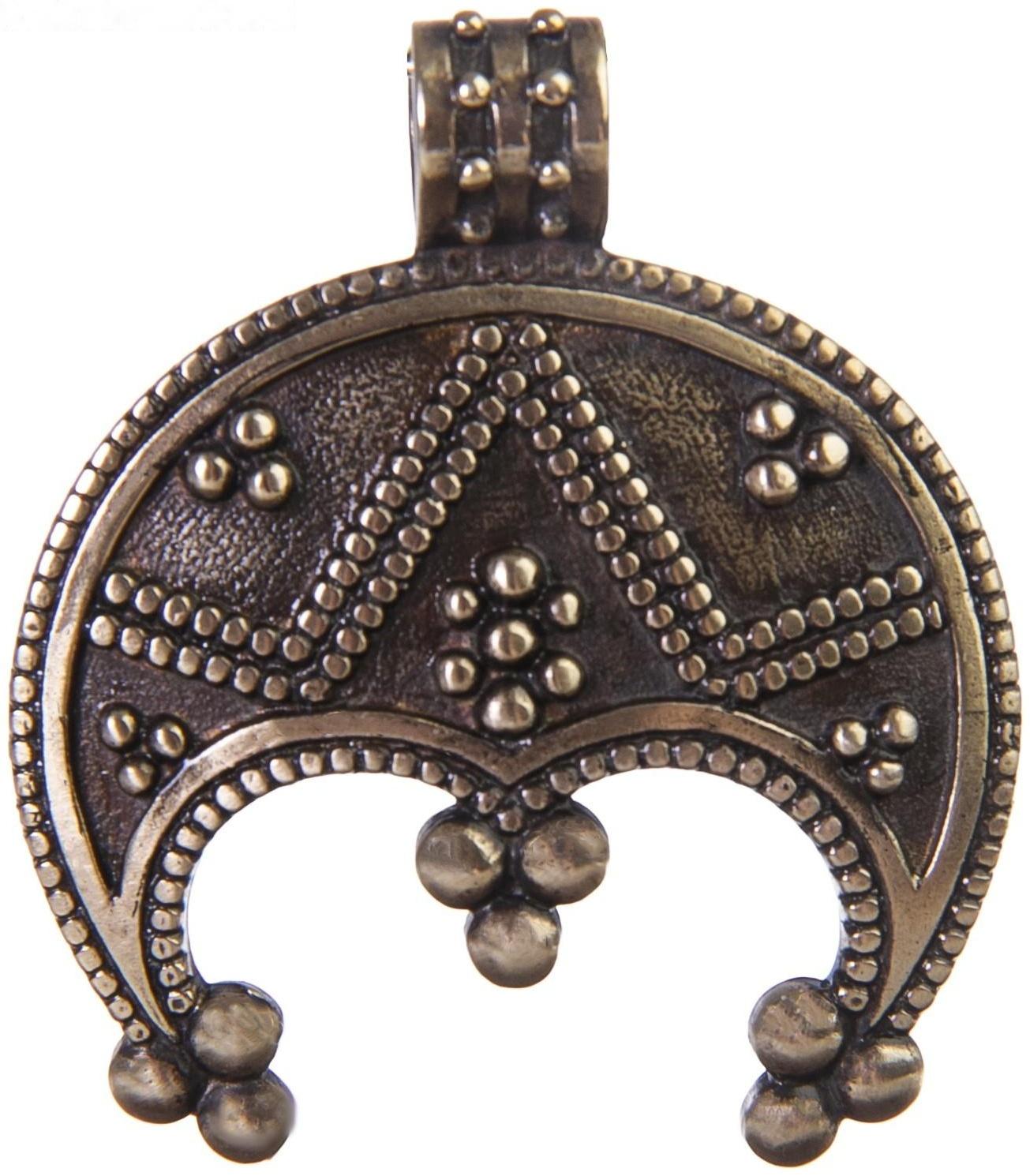 Подвеска - оберег «Лунница. Равновесие», латунь, высота 44, ширина 38