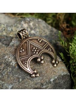 Подвеска - оберег «Лунница. Равновесие», латунь, высота 44, ширина 38