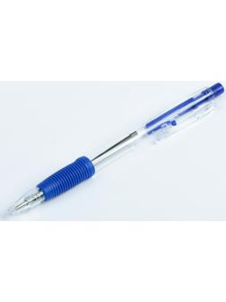 Ручка шариковая, автоматическая, 0.5 мм, стержень синий, корпус прозрачный с резиновым держателем