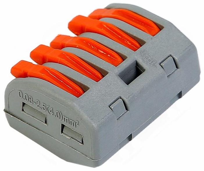 Клемма строительно монтажная Smartbuy, 5 отверстий с рычагами