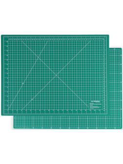 Мат для резки, двусторонний, 60 × 45 см, А2, цвет зелёный