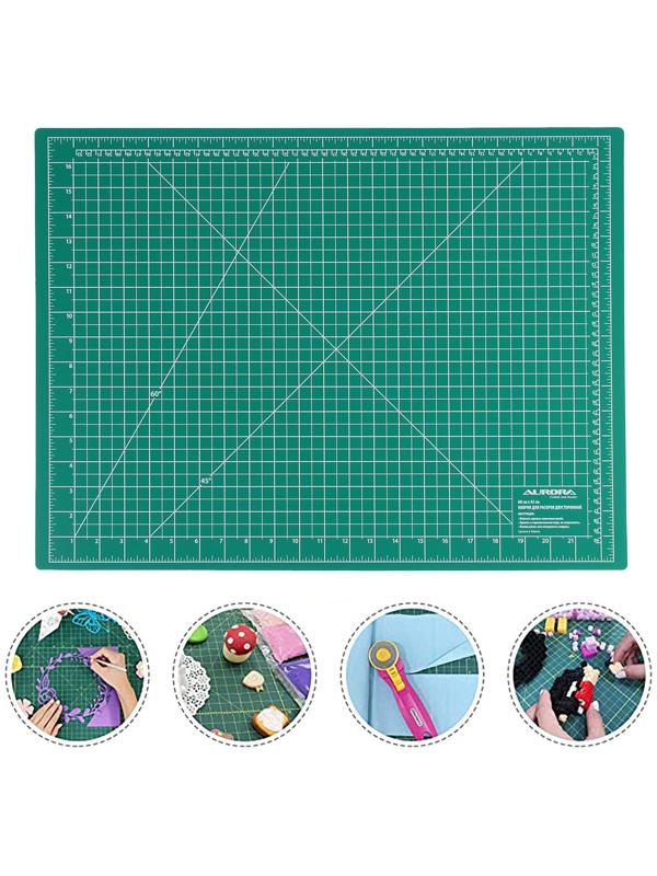 Мат для резки, двусторонний, 60 × 45 см, А2, цвет зелёный