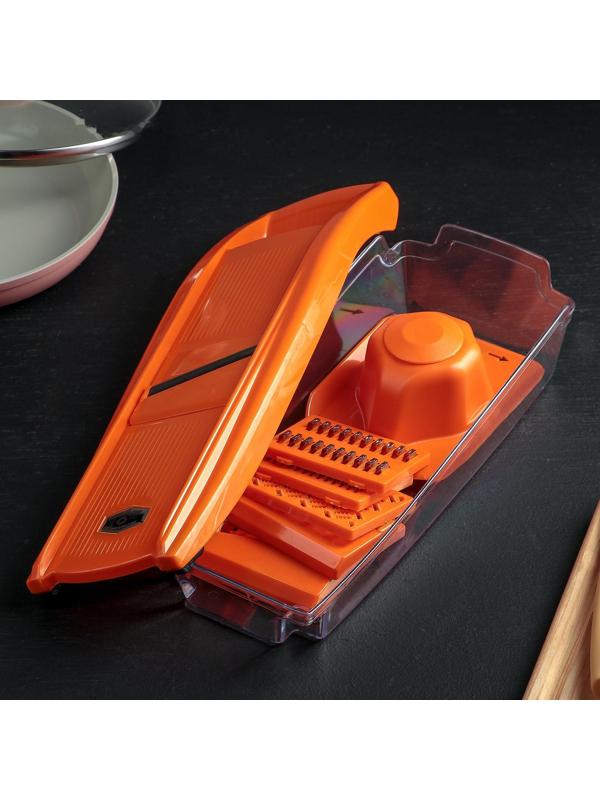 Набор для резки овощей №1, с 6 насадками, овощедержателем и контейнером