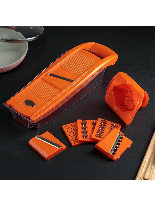 Набор для резки овощей №1, с 6 насадками, овощедержателем и контейнером