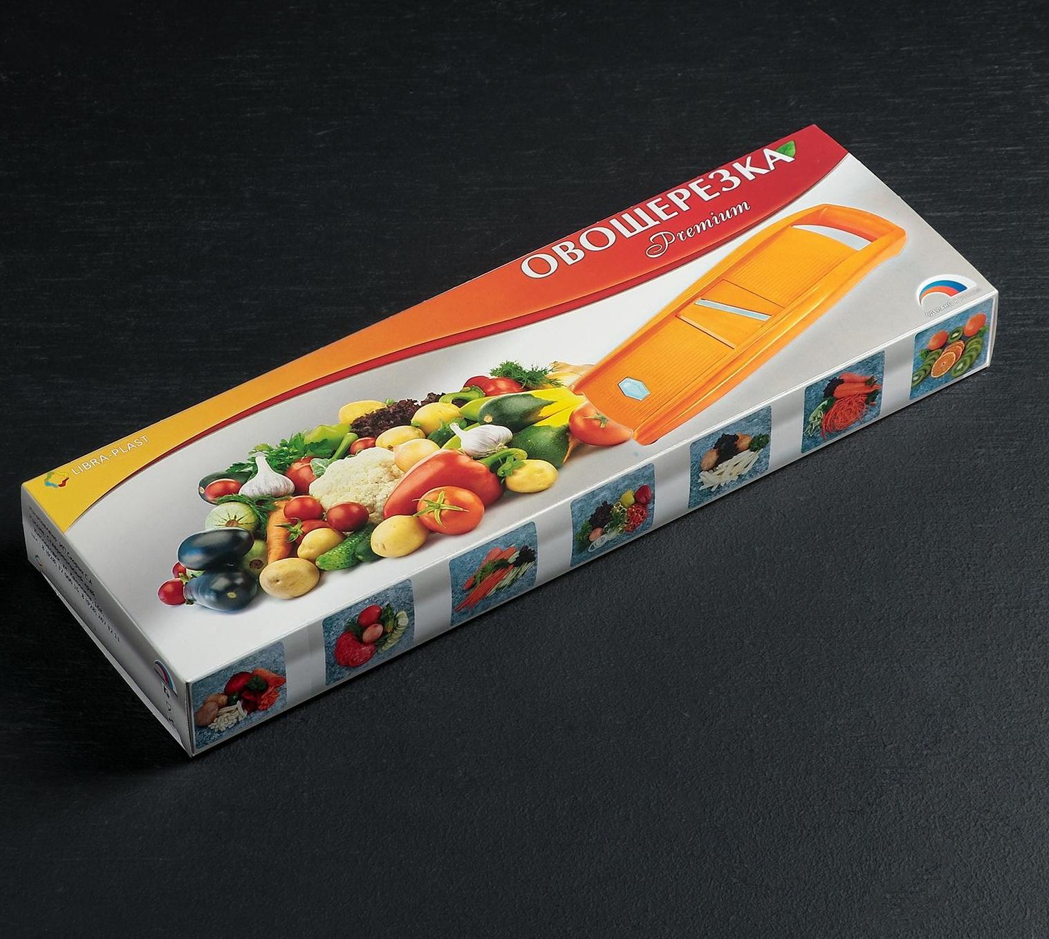 Овощерезка с 6 насадками, 35 см, цвет оранжевый